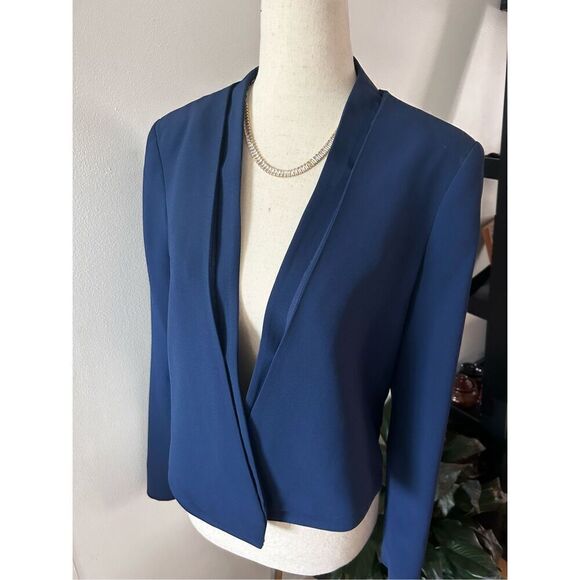 WHITE HOUSE BLACK MARKET Blue Jacket Blazer  size 0 - Picture 1 of 7